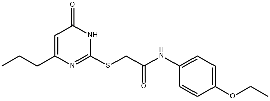 N-(4-ethoxyphenyl)-2-[(4-hydroxy-6-propyl-2-pyrimidinyl)sulfanyl]acetamide 结构式