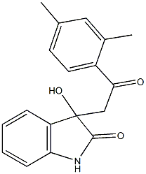 3-[2-(2,4-dimethylphenyl)-2-oxoethyl]-3-hydroxy-1,3-dihydro-2H-indol-2-one 结构式