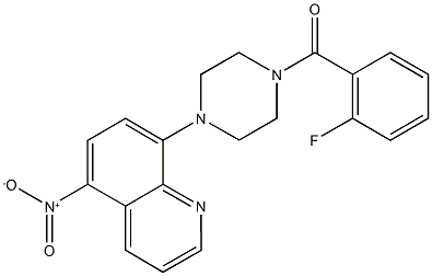 8-[4-(2-fluorobenzoyl)-1-piperazinyl]-5-nitroquinoline 结构式