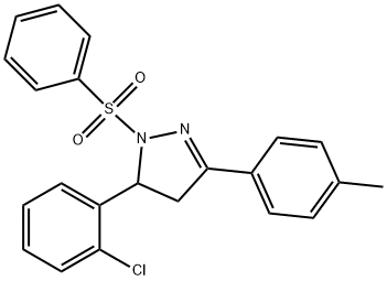 5-(2-chlorophenyl)-3-(4-methylphenyl)-1-(phenylsulfonyl)-4,5-dihydro-1H-pyrazole 结构式