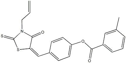 4-[(3-allyl-4-oxo-2-thioxo-1,3-thiazolidin-5-ylidene)methyl]phenyl 3-methylbenzoate 结构式