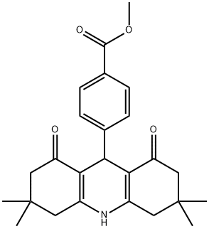 methyl 4-(3,3,6,6-tetramethyl-1,8-dioxo-1,2,3,4,5,6,7,8,9,10-decahydroacridin-9-yl)benzoate 结构式