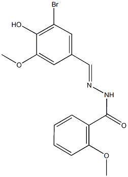 N'-(3-bromo-4-hydroxy-5-methoxybenzylidene)-2-methoxybenzohydrazide 结构式