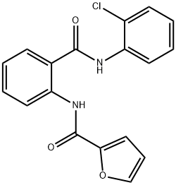 N-{2-[(2-chloroanilino)carbonyl]phenyl}-2-furamide 结构式