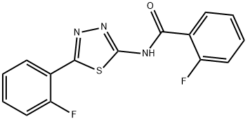 2-fluoro-N-[5-(2-fluorophenyl)-1,3,4-thiadiazol-2-yl]benzamide 结构式