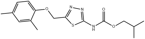 isobutyl5-[(2,4-dimethylphenoxy)methyl]-1,3,4-thiadiazol-2-ylcarbamate 结构式