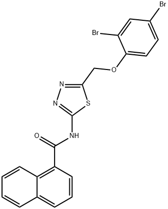 N-{5-[(2,4-dibromophenoxy)methyl]-1,3,4-thiadiazol-2-yl}-1-naphthamide 结构式