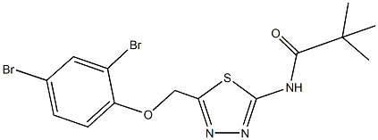 N-{5-[(2,4-dibromophenoxy)methyl]-1,3,4-thiadiazol-2-yl}-2,2-dimethylpropanamide 结构式