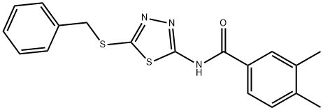 N-[5-(benzylsulfanyl)-1,3,4-thiadiazol-2-yl]-3,4-dimethylbenzamide 结构式