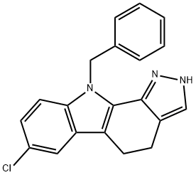 10-benzyl-7-chloro-2,4,5,10-tetrahydropyrazolo[3,4-a]carbazole 结构式