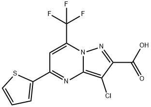 3-chloro-5-(2-thienyl)-7-(trifluoromethyl)pyrazolo[1,5-a]pyrimidine-2-carboxylic acid 结构式