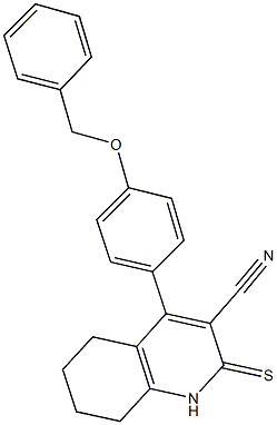 4-[4-(benzyloxy)phenyl]-2-thioxo-1,2,5,6,7,8-hexahydro-3-quinolinecarbonitrile 结构式