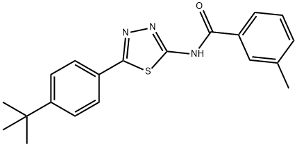 N-[5-(4-tert-butylphenyl)-1,3,4-thiadiazol-2-yl]-3-methylbenzamide 结构式