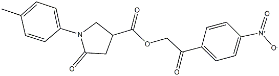 2-{4-nitrophenyl}-2-oxoethyl 1-(4-methylphenyl)-5-oxo-3-pyrrolidinecarboxylate 结构式