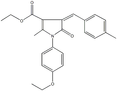 ethyl 1-(4-ethoxyphenyl)-2-methyl-4-(4-methylbenzylidene)-5-oxo-4,5-dihydro-1H-pyrrole-3-carboxylate 结构式