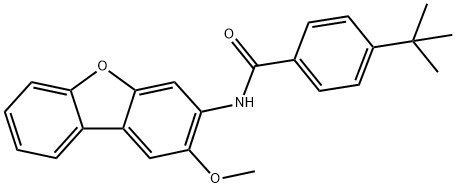 4-tert-butyl-N-(2-methoxydibenzo[b,d]furan-3-yl)benzamide 结构式