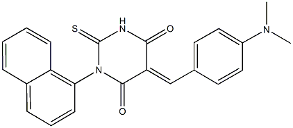 5-[4-(dimethylamino)benzylidene]-1-(1-naphthyl)-2-thioxodihydro-4,6(1H,5H)-pyrimidinedione 结构式