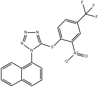 5-{[2-nitro-4-(trifluoromethyl)phenyl]sulfanyl}-1-(1-naphthyl)-1H-tetraazole 结构式