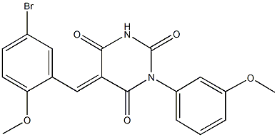 5-(5-bromo-2-methoxybenzylidene)-1-(3-methoxyphenyl)-2,4,6(1H,3H,5H)-pyrimidinetrione 结构式