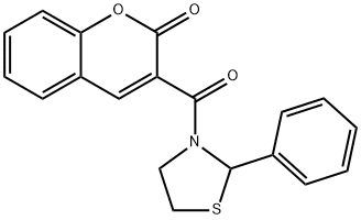 3-[(2-phenyl-1,3-thiazolidin-3-yl)carbonyl]-2H-chromen-2-one 结构式