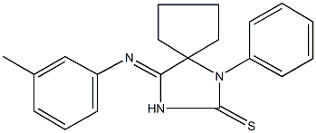 4-[(3-methylphenyl)imino]-1-phenyl-1,3-diazaspiro[4.4]nonane-2-thione 结构式