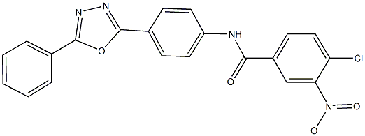 4-chloro-3-nitro-N-[4-(5-phenyl-1,3,4-oxadiazol-2-yl)phenyl]benzamide 结构式