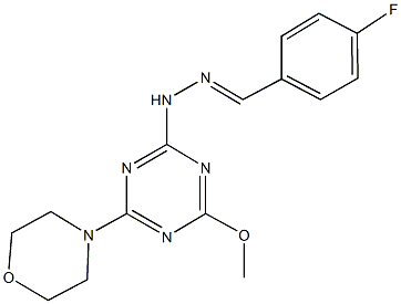 4-fluorobenzaldehyde [4-methoxy-6-(4-morpholinyl)-1,3,5-triazin-2-yl]hydrazone 结构式