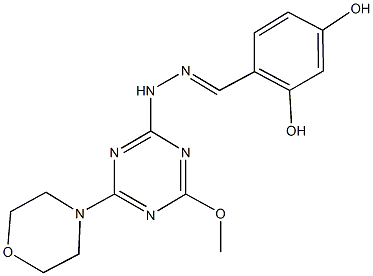 2,4-dihydroxybenzaldehyde [4-methoxy-6-(4-morpholinyl)-1,3,5-triazin-2-yl]hydrazone 结构式