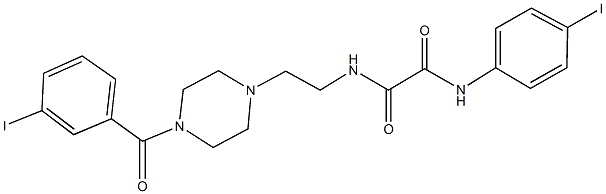 N~1~-{2-[4-(3-iodobenzoyl)-1-piperazinyl]ethyl}-N~2~-(4-iodophenyl)ethanediamide 结构式