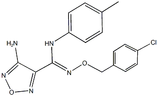 4-amino-N'-[(4-chlorobenzyl)oxy]-N-(4-methylphenyl)-1,2,5-oxadiazole-3-carboximidamide 结构式