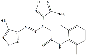 2-[1,3-bis(4-amino-1,2,5-oxadiazol-3-yl)-2-triazenyl]-N-(2,6-dimethylphenyl)acetamide 结构式