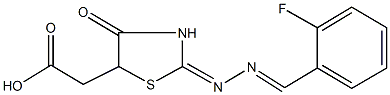 {2-[(2-fluorobenzylidene)hydrazono]-4-oxo-1,3-thiazolidin-5-yl}acetic acid 结构式