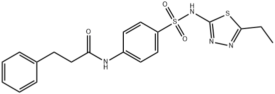 N-(4-{[(5-ethyl-1,3,4-thiadiazol-2-yl)amino]sulfonyl}phenyl)-3-phenylpropanamide 结构式