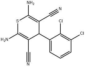2,6-diamino-4-(2,3-dichlorophenyl)-4H-thiopyran-3,5-dicarbonitrile 结构式