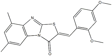 2-(2,4-dimethoxybenzylidene)-6,8-dimethyl[1,3]thiazolo[3,2-a]benzimidazol-3(2H)-one 结构式