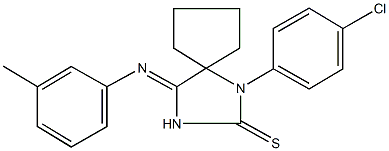 1-(4-chlorophenyl)-4-[(3-methylphenyl)imino]-1,3-diazaspiro[4.4]nonane-2-thione 结构式