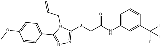 2-{[4-allyl-5-(4-methoxyphenyl)-4H-1,2,4-triazol-3-yl]sulfanyl}-N-[3-(trifluoromethyl)phenyl]acetamide 结构式