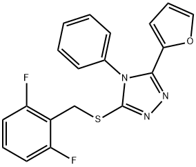 3-[(2,6-difluorobenzyl)sulfanyl]-5-(2-furyl)-4-phenyl-4H-1,2,4-triazole 结构式