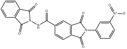 N-(1,3-dioxo-1,3-dihydro-2H-isoindol-2-yl)-2-{3-nitrophenyl}-1,3-dioxo-5-isoindolinecarboxamide 结构式