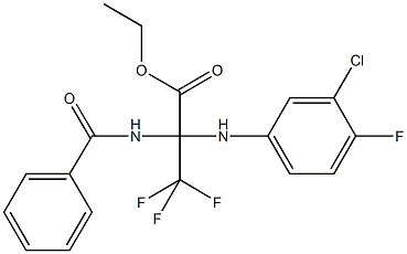 ethyl 2-(benzoylamino)-2-(3-chloro-4-fluoroanilino)-3,3,3-trifluoropropanoate 结构式