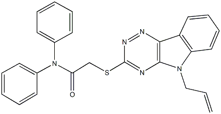 2-[(5-allyl-5H-[1,2,4]triazino[5,6-b]indol-3-yl)sulfanyl]-N,N-diphenylacetamide 结构式