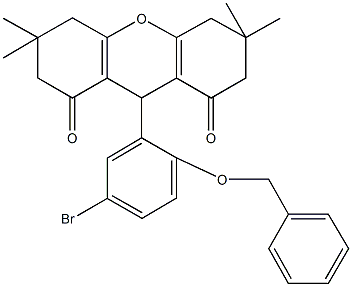 9-[2-(benzyloxy)-5-bromophenyl]-3,3,6,6-tetramethyl-3,4,5,6,7,9-hexahydro-1H-xanthene-1,8(2H)-dione 结构式