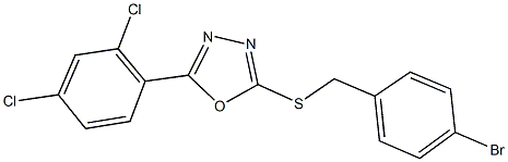 2-[(4-bromobenzyl)sulfanyl]-5-(2,4-dichlorophenyl)-1,3,4-oxadiazole 结构式