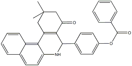 4-(2,2-dimethyl-4-oxo-1,2,3,4,5,6-hexahydrobenzo[a]phenanthridin-5-yl)phenyl benzoate 结构式