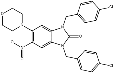 1,3-bis(4-chlorobenzyl)-5-nitro-6-(4-morpholinyl)-1,3-dihydro-2H-benzimidazol-2-one 结构式