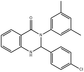2-(4-chlorophenyl)-3-(3,5-dimethylphenyl)-2,3-dihydro-4(1H)-quinazolinone 结构式