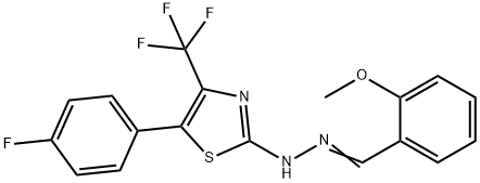 2-methoxybenzaldehyde [5-(4-fluorophenyl)-4-(trifluoromethyl)-1,3-thiazol-2-yl]hydrazone 结构式