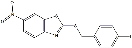 6-nitro-2-[(4-iodobenzyl)sulfanyl]-1,3-benzothiazole 结构式