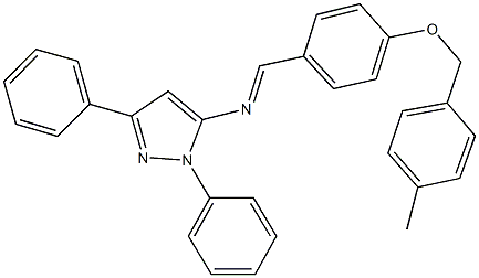 N-(1,3-diphenyl-1H-pyrazol-5-yl)-N-{4-[(4-methylbenzyl)oxy]benzylidene}amine 结构式