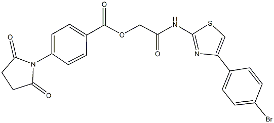 2-{[4-(4-bromophenyl)-1,3-thiazol-2-yl]amino}-2-oxoethyl 4-(2,5-dioxo-1-pyrrolidinyl)benzoate 结构式